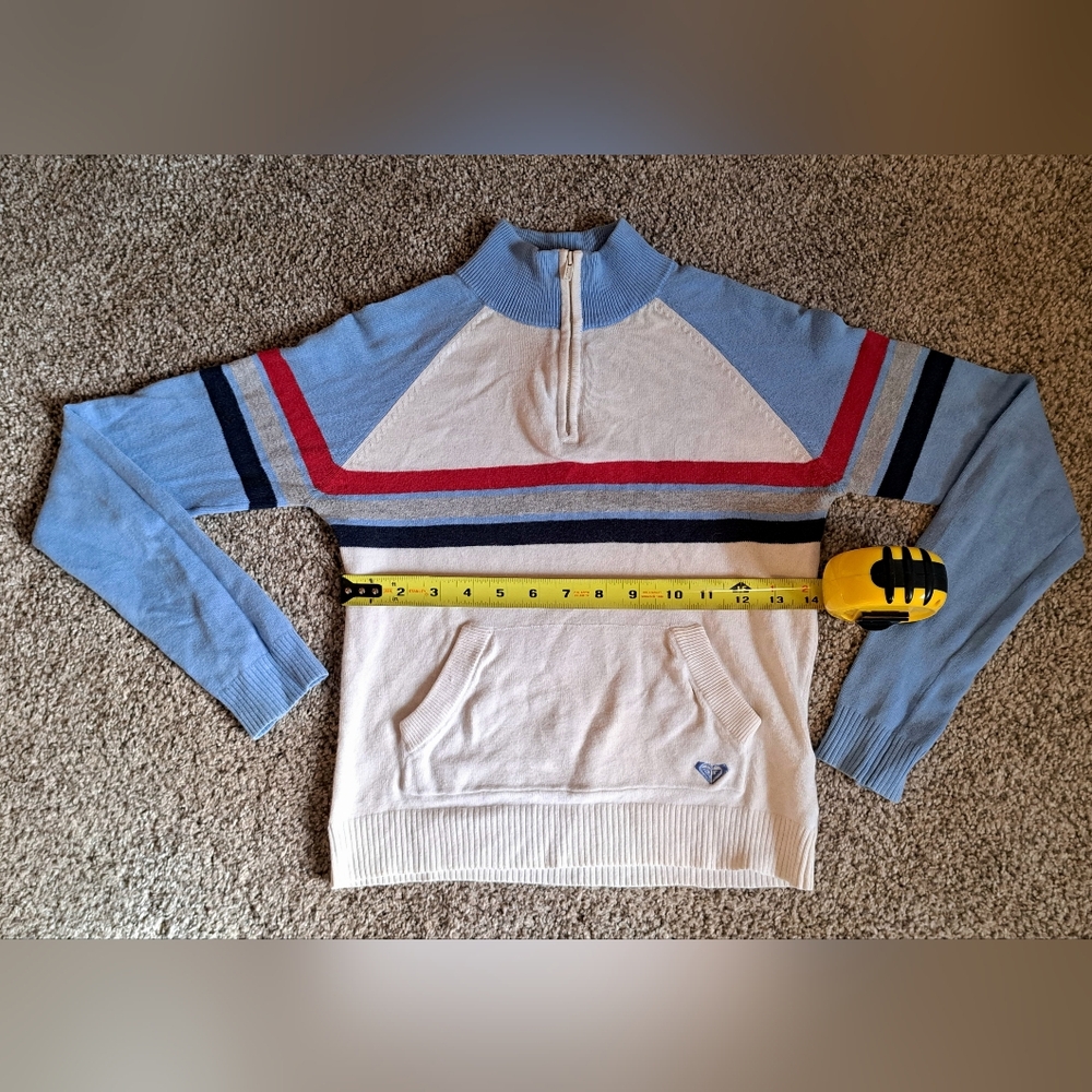 Vintage Roxy Y2K Surfer Women's 3/4 Zip Long Sleeve Sweater Size XS - Picture 3 of 5